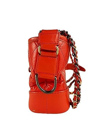 Chanel Chanel Gabrielle de Small Hobo Shoulder Bag, Leather, Metal, Orange, Gold, Silver, Women's, z10424 (view 2)
