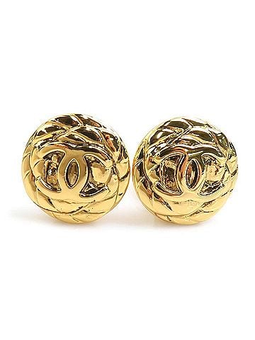 Chanel Chanel earrings, metal, gold, women's, h32347i (view 1)