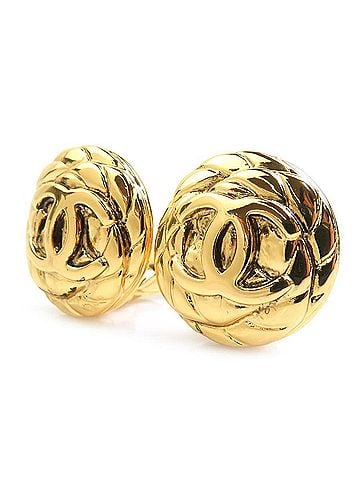 Chanel Chanel earrings, metal, gold, women's, h32347i (view 2)