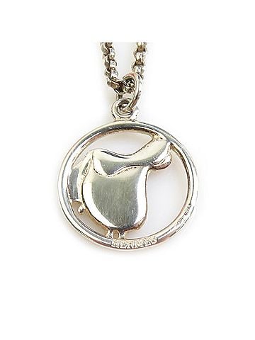 Hermès Hermes HERMES Necklace Saddle Sterling Silver 925 Men's Women's h32350a (view 2)