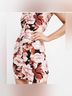 Express Floral Black Brown Ivory Cocktail Dress Size M - photo 7
