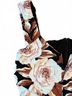 Express Floral Black Brown Ivory Cocktail Dress Size M - photo 4