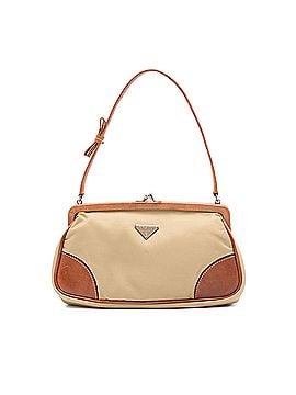 Prada Leather Trimmed Tessuto Kisslock Frame Pochette (view 1)