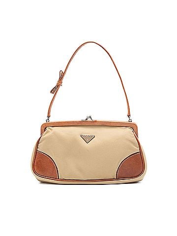 Prada Leather Trimmed Tessuto Kisslock Frame Pochette (view 1)