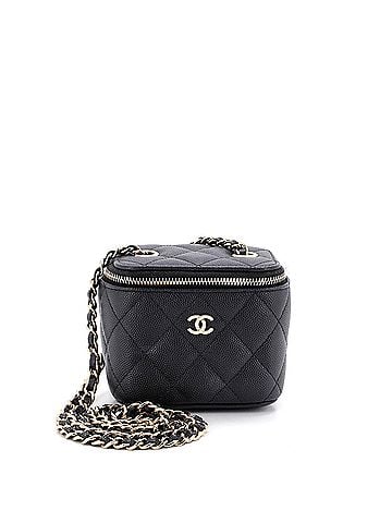 Chanel Classic Vanity Case with Chain Quilted Caviar Mini (view 1)