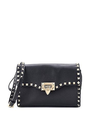 Valentino Garavani Rockstud Flip Lock Flap Bag Leather Medium (view 1)