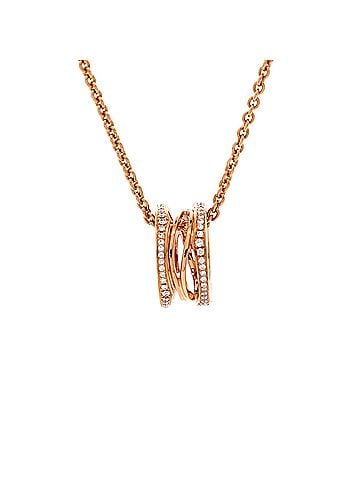 Bvlgari B.Zero1 Open Design Legend Zaha Hadid Pendant Necklace 18K Rose Gold with Diamonds (view 1)