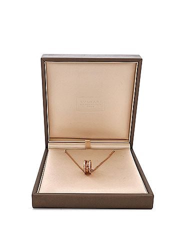 Bvlgari B.Zero1 Open Design Legend Zaha Hadid Pendant Necklace 18K Rose Gold with Diamonds (view 2)