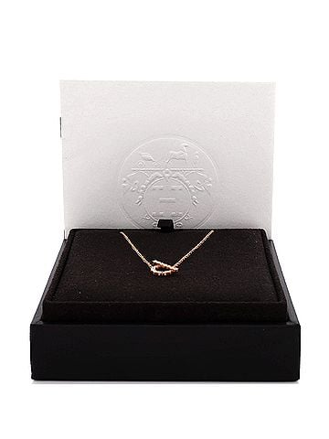 Hermès Finesse Pendant Necklace 18K Rose Gold and Diamonds (view 2)