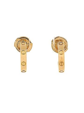 Cartier Love Hoop Earrings 18K Yellow Gold Small (view 1)