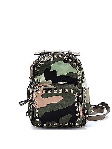 Valentino Garavani Rockstud Backpack Camo Leather and Canvas Mini (view 1)