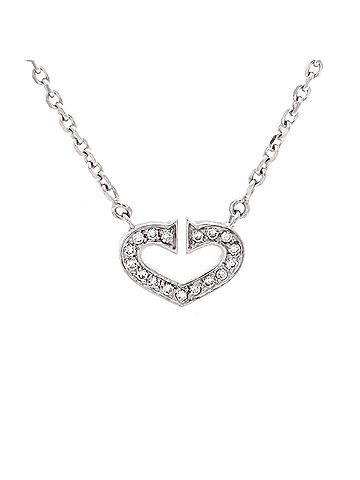 Cartier C Heart de Cartier Pendant Necklace 18K White Gold with Pave Diamonds (view 1)