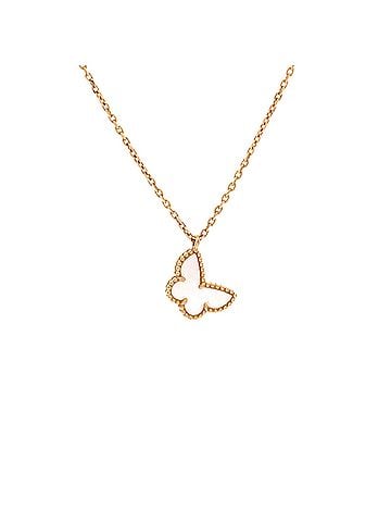 Van Cleef & Arpels Sweet Alhambra Butterfly Pendant Necklace 18K Yellow Gold and Mother of Pearl (view 1)