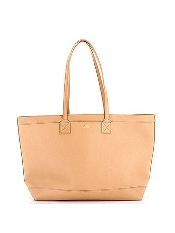 Burberry Shopping Tote Leather with Check Canvas Interior Medium (view 1)