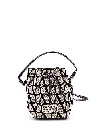 Valentino Garavani VLogo Signature Bucket Bag Toile Iconograph Fabric Mini (view 1)