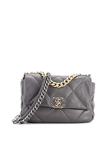 Chanel 19 Flap Bag Quilted Stitched Lambskin Medium (view 1)