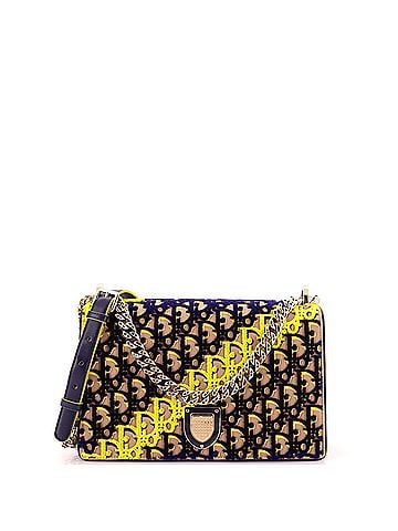 Christian Dior Diorama Flap Bag Oblique Velvet and Canvas Medium (view 1)