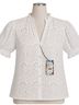 Robert Graham 100% Cotton 100% Cotton 100% Cotton White Short Sleeve Blouse Size S - photo 1