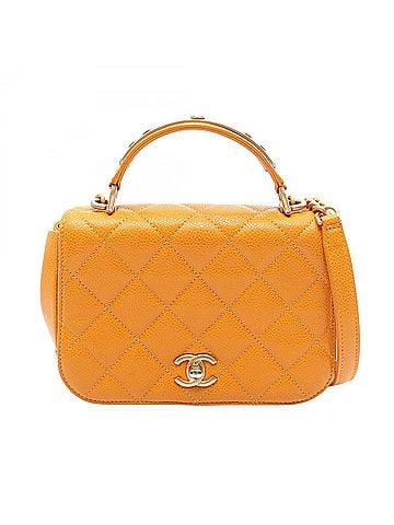 Chanel Chanel Matelassé Top Handle 2-Way Shoulder Bag/Handbag, Caviar Leather (Grained Calfskin), Women's, Orange (view 1)