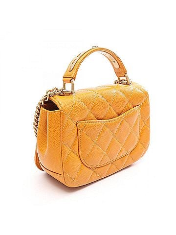 Chanel Chanel Matelassé Top Handle 2-Way Shoulder Bag/Handbag, Caviar Leather (Grained Calfskin), Women's, Orange (view 2)