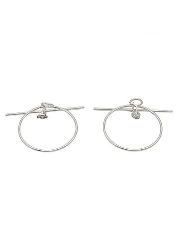 Hermès Hermes Loop MM Earrings, Sterling Silver 925, Women's Tone (view 2)