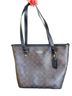 Coach Print Brown Black Leather Tote One size - photo 1