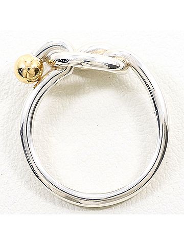Tiffany & Co. Tiffany &amp; Co. Love Knot 18K Yellow Gold Silver Ring, Total Weight 2.9g, Like New Condition. (view 2)