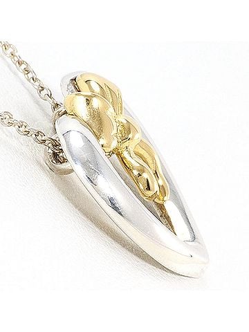 Tiffany & Co. Tiffany &amp; Co. Heart Ribbon 18K Yellow Gold Silver Necklace, Total Weight 4.6g, 41cm, Jewelry (view 2)