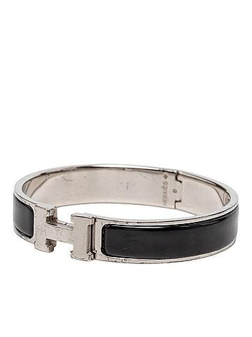 Hermès Hermes Click H PM Bracelet Bangle Silver Black Metal Women's HERMES (view 2)