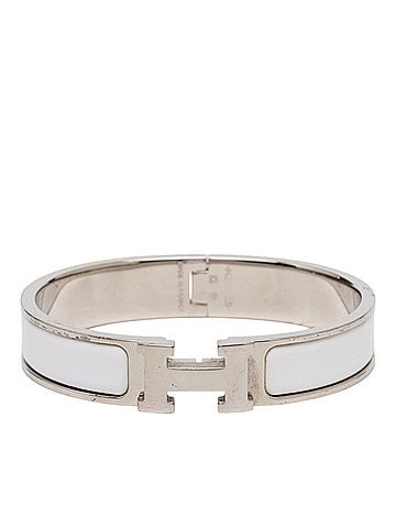 Hermès Hermes Click H PM Bracelet, Silver, White Metal Enamel, Women's (view 1)