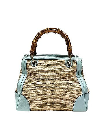 Gucci Gucci Bamboo Shopper Shoulder Bag, Straw x Leather, 336032 (view 2)