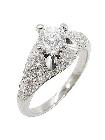 Bvlgari BVLGARI Corona Diamond Ring - Platinum (Pt950) Women's with Diamonds Silver/Clear Tone (view 1)