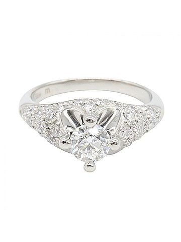 Bvlgari BVLGARI Corona Diamond Ring - Platinum (Pt950) Women's with Diamonds Silver/Clear Tone (view 2)
