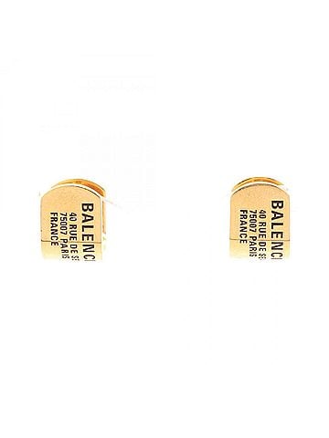 Balenciaga Balenciaga logo earrings, gold-plated jewelry, women's, gold tone. (view 1)