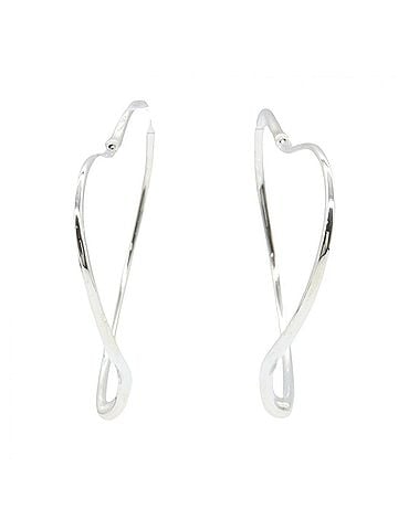 Tiffany & Co. Tiffany &amp; Co. Open Heart Hoop Earrings, Sterling Silver 925, Women's Tone (view 1)