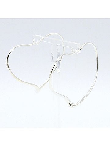 Tiffany & Co. Tiffany &amp; Co. Open Heart Hoop Earrings, Sterling Silver 925, Women's Tone (view 2)