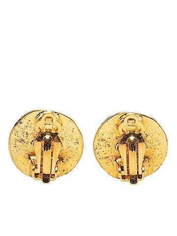 Chanel Chanel Coco Mark Vintage Round Earrings 96P Gold Plated CHANEL (view 2)