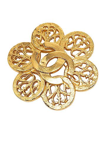 Chanel Chanel Coco Mark Vintage Brooch 96A Flower Motif Gold Plated GP Women's CHANEL (view 1)