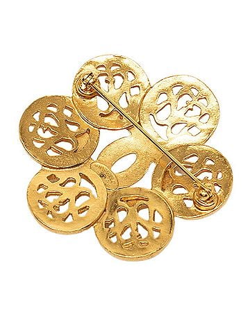 Chanel Chanel Coco Mark Vintage Brooch 96A Flower Motif Gold Plated GP Women's CHANEL (view 2)