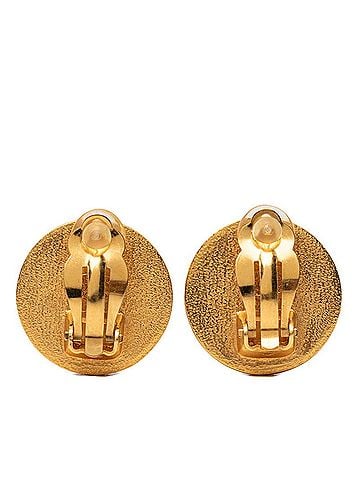Chanel Chanel Coco Mark Vintage Earrings 97P Gold Black Plated Women's CHANEL (view 2)