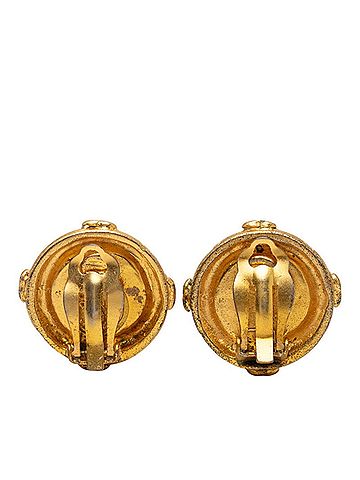 Chanel Chanel Coco Mark Earrings, Gold Plated (GP), Women's. (view 2)