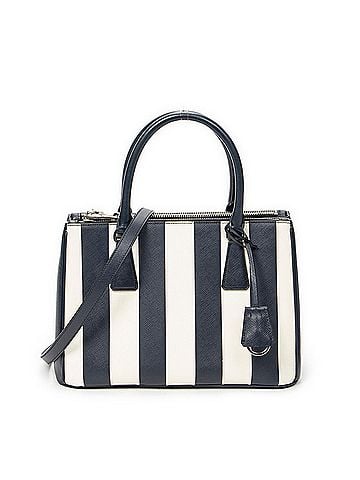 Prada Small Striped Galleria Double Zip Tote (view 1)