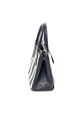 Prada Small Striped Galleria Double Zip Tote (view 2)