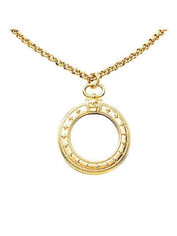 Chanel Chanel Vintage Coco Mark Magnifying Glass Pendant Chain Necklace Gold Plated Women's CHANEL (view 1)