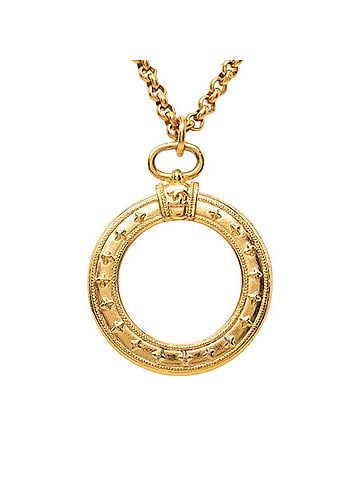 Chanel Chanel Vintage Coco Mark Magnifying Glass Pendant Chain Necklace Gold Plated Women's CHANEL (view 2)