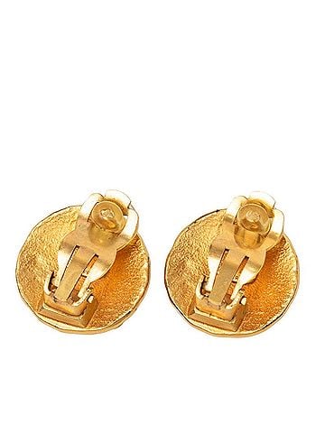 Chanel Chanel Vintage Coco Mark Earrings, Gold Plated, Women's CHANEL (view 2)