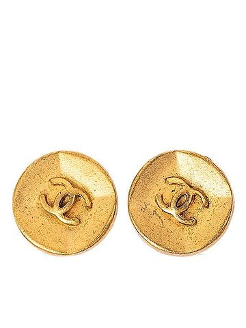 Chanel Chanel Vintage Coco Mark Earrings, Gold Plated, Women's CHANEL (view 1)