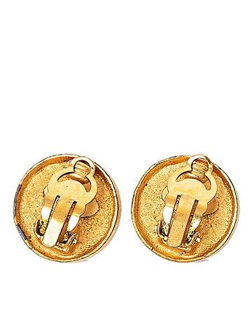 Chanel Chanel Vintage Coco Mark Earrings, Gold Plated, Women's CHANEL (view 2)