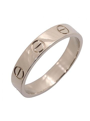 Cartier Cartier Mini Love Ring, 18K White Gold (18KWG), Women's, Silver Tone, B4085100 (view 1)