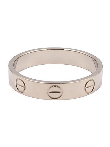 Cartier Cartier Mini Love Ring, 18K White Gold (18KWG), Women's, Silver Tone, B4085100 (view 2)